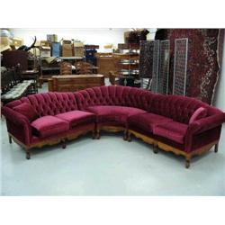 Claw footed Oak, 3 piece sectional sofa, very comfy