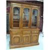 Image 1 : 2 Piece Oak Hutch, 78"H x 56"L x 19" W  (84)
