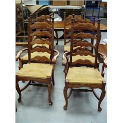 Set of 6 Oak Chairs, , w/ Queen Anne Legs (84)
