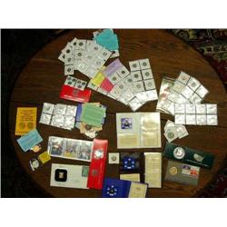 Group of 156  items:   mostly Coins, Medallions and  a few  gemstones