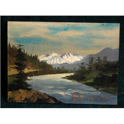 Original Oil Painting , Siiliik? Of Ketchican, c1960  (Lot T)