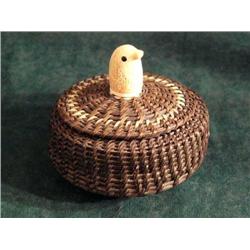 4" Baleen Basket by Julienn Renter? Whale Bone Seal Head  (2)