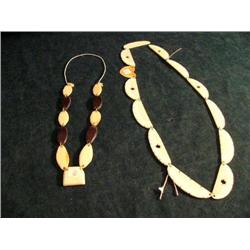 Pair of Necklaces, Fossilized Ivory & Baleen Necklace, Ivory Necklace (T Lot)