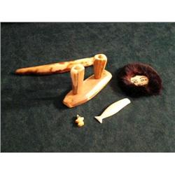 Lot of 4 Pieces of Ivory & Sealskin Pin (T Lot)