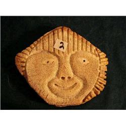 Whalebone Mask with Ivory and Baleen Eyes 5 3/4" x 6 1/2" (2)