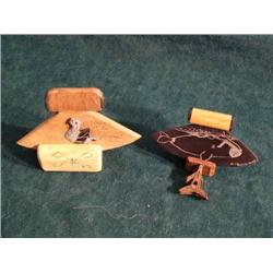 Pair of Decorative ULUs, Baleen and Wood (2)