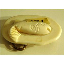 2 3/4" Ivory Fish Belt Buckle (2)