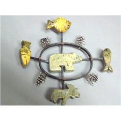 Soapstone and Wood Spirit Mask 8 1/4" x 8 1/2" by Pearl Zolbivich from Nome, Alaska (2)