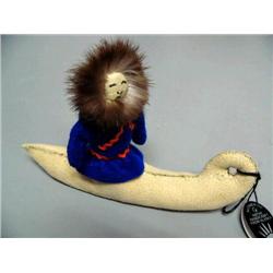 8" Long Kayacker done by Flora Wassillie of Togiak, Alaska (2)