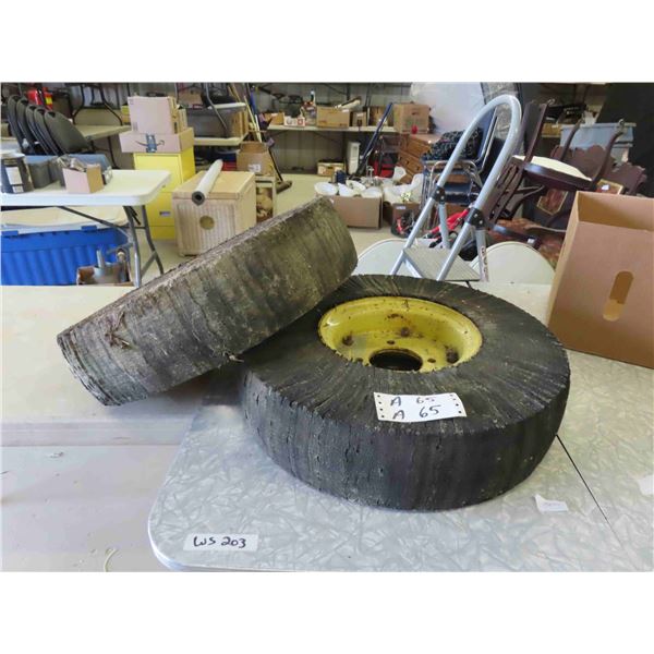 2 Solid Rubber Tires - 4 Bolt