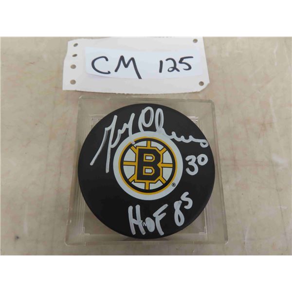 Gerry Cheevers Signed Boston Bruins Puck