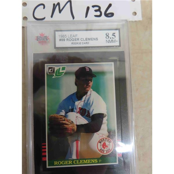 Graded 1985 Leaf Roger Clemens Rookie Card