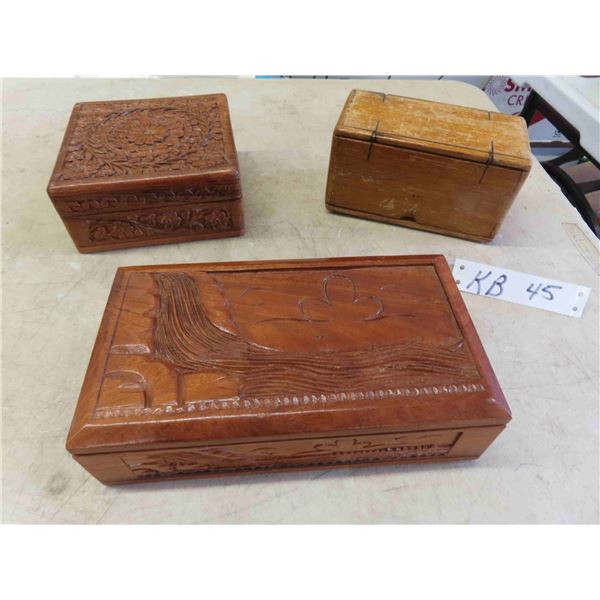 3 Wooden Boxes