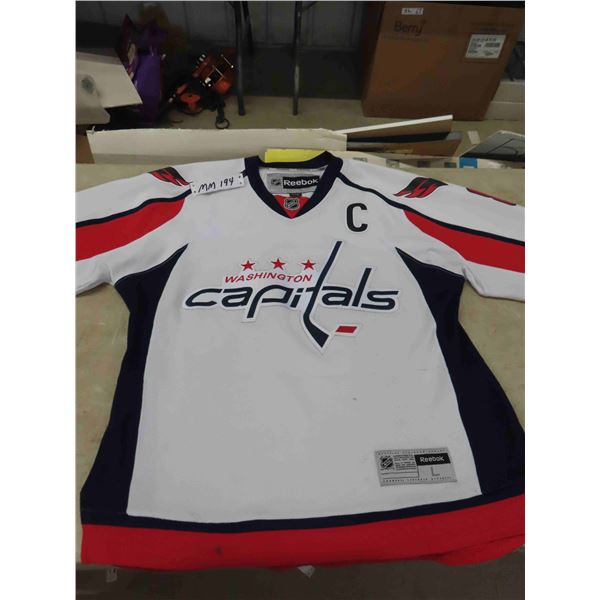 Ovechkin Capitals White Jersey Sz Lg