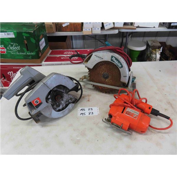 B+D Power 7.25  Circular Saw, B+D Power Jig Saw, Makita 8.25  Circular Saw