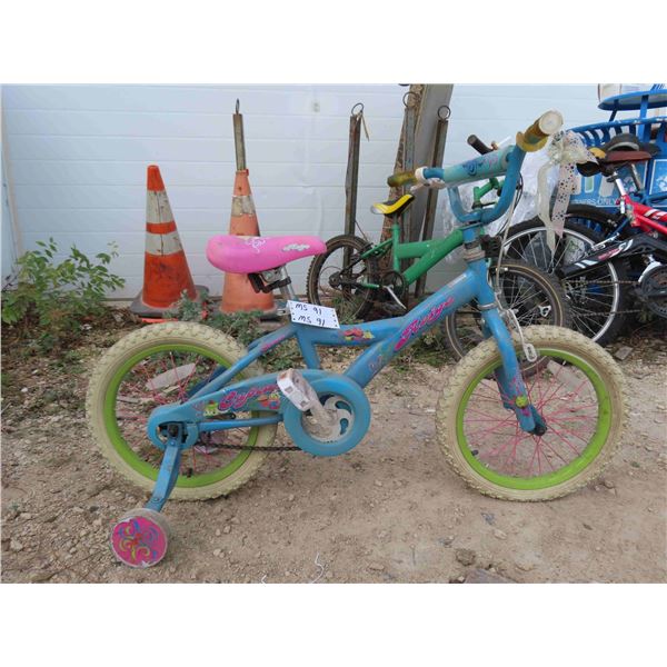 Girls Bike with Training Wheels and 16" Rims