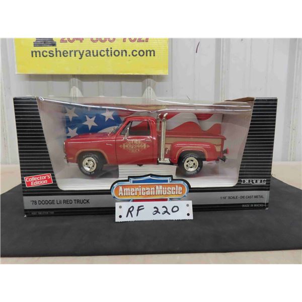 1978 Little Red Dodge Truck 1:18 Scale