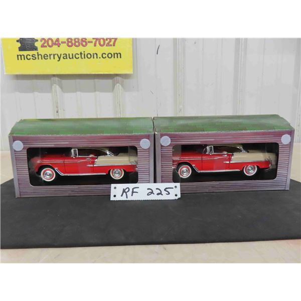 (2) 1955 Chevy 2 Door Red White 1:25 Scale