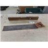 Image 1 : Hand Saw & Vintage Wooden Level