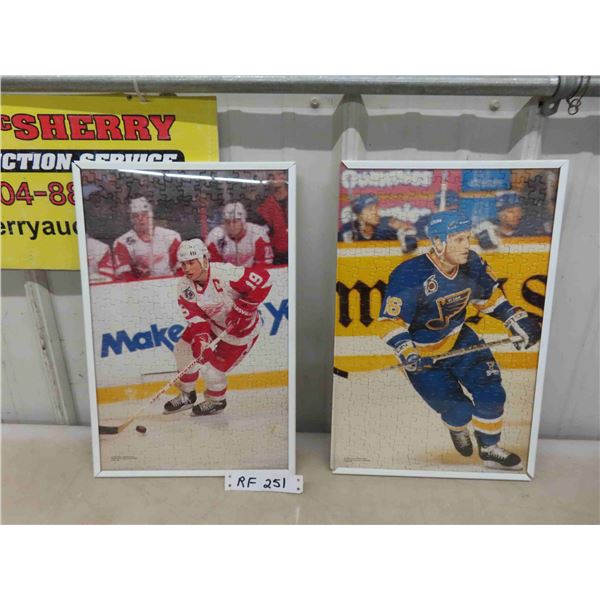 2 NHL Puzzles ; Brett Hull & Steve Yzerman