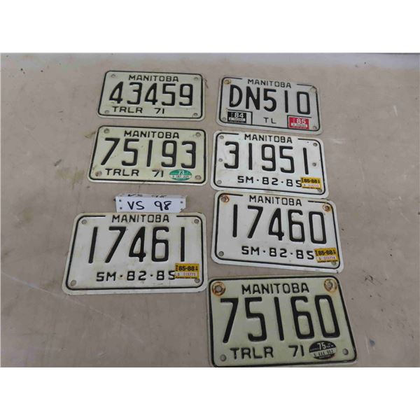 Manitoba License Plates ; 1971, 1982, 1984, 1985