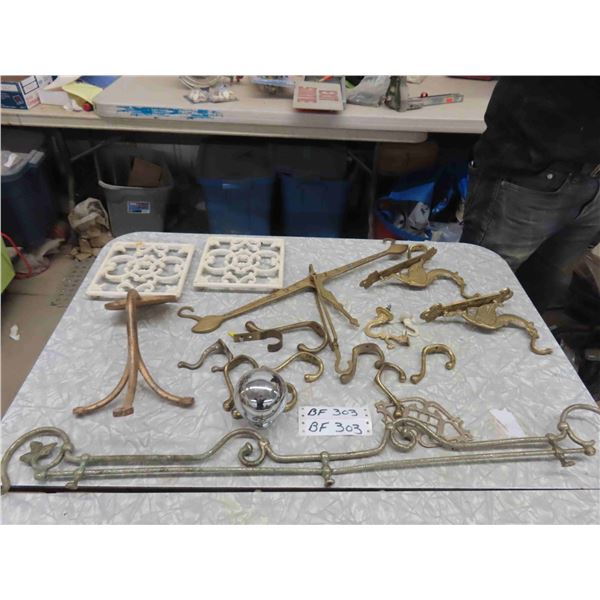 Brass Coat Hooks, Chrome Rain Tie Down for Buggy, Trivets, Buggy Step, plus more