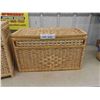 Image 3 : (2) Wicker Rattan Lined Blanket Boxes 15.5" x 16.5" x 25" & 13" x 13.25" x 23"