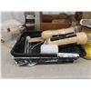 Image 2 : Carpenters Wood Tool Box with Pouch, Level, plus more & Paint Supplies + Flex Hose