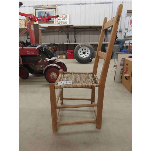 Wooden chair with Leather Lined Seat