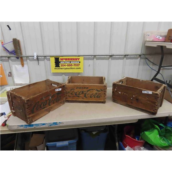 3 Wooden Coke Crates