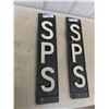 Image 2 : 2 Metal SPS Signs - 2 Sided 5.5" x 25.5"