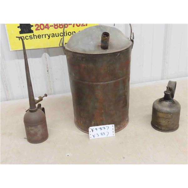 Oil Squirt Can, Gas Pail, Pyrene Can