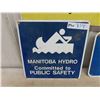 Image 2 : 2 Metal Signs ; MB Hydro Safety 12" x 12" & Whiteshell District Safety 10" x 36"