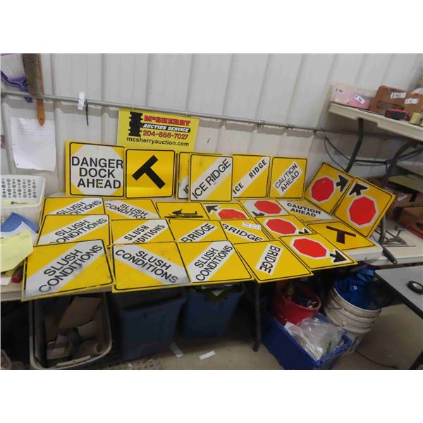25 Snowmobile Warning Signs 12" x 12"