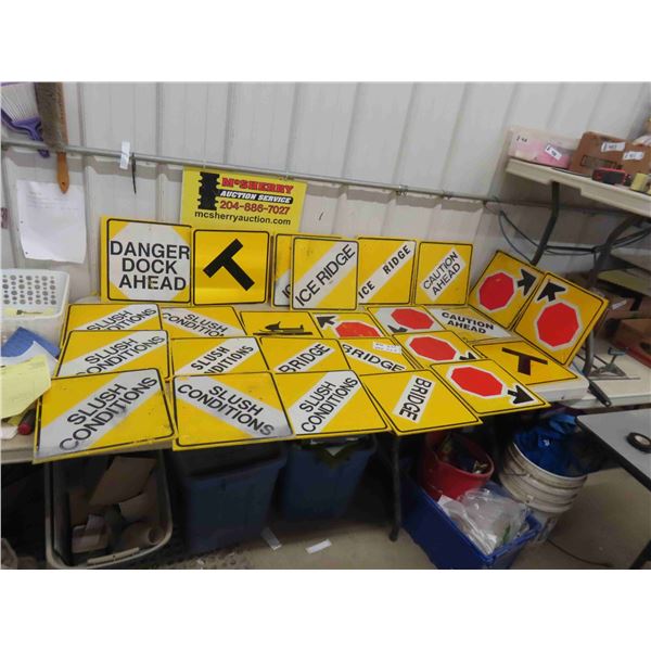 25 Snowmobile Warning Signs 12  x 12 