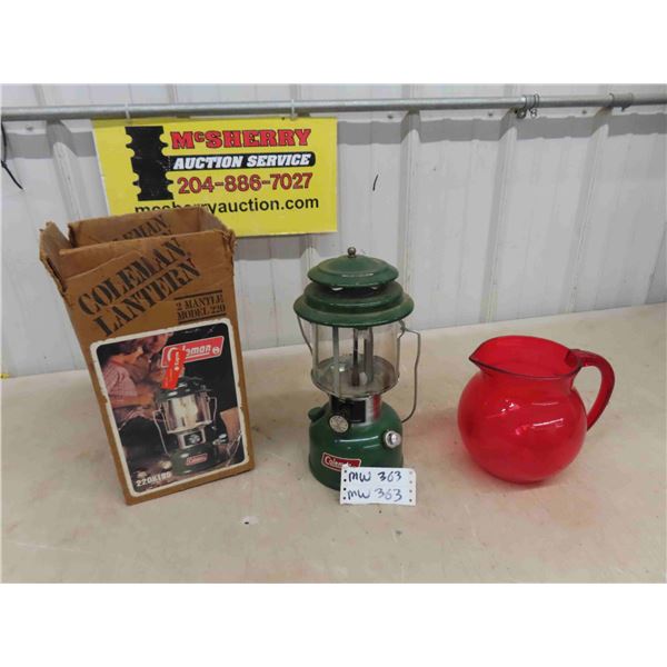 Coleman Lantern Model 220K + Mr. Kool-Aid Pitcher