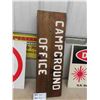 Image 2 : Wood Campground Sign 9" x 28", Metal No Walking, Corridor Do Not Enter