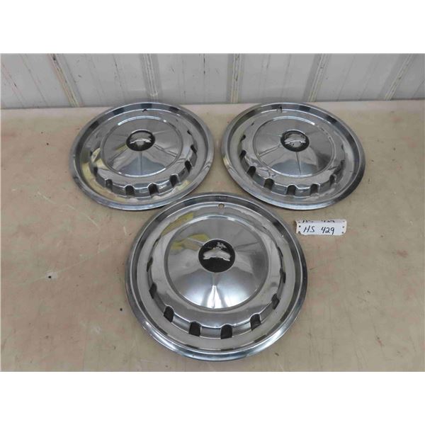 (3) 1957 Chevy Hubcaps