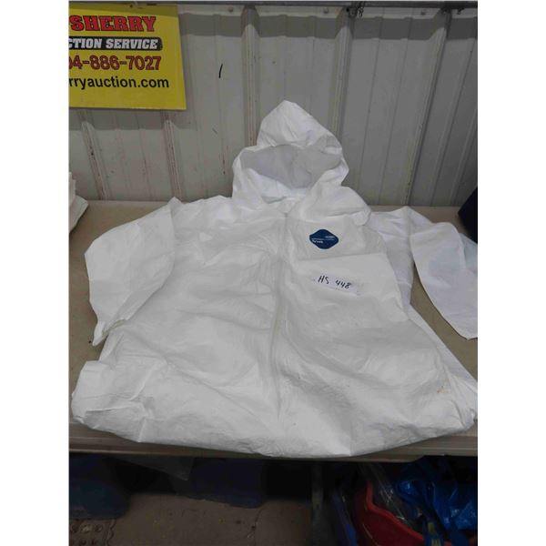 (13) Dupont Tyvek Disposable Paint Cover Ups with Hood + Zipper - Sizes LG - XL 