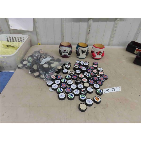 Stick On Hockey Pucks - NHL & Insulated Beer Holder