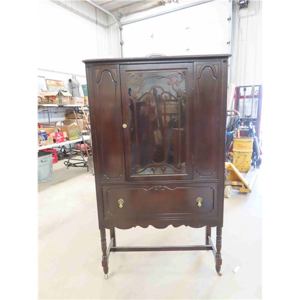 Walnut Tall Buffet with Drawer - No Shelves 15 x 36  x 65 