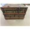 Image 1 : Wooden Trunk with Leather Strapping 22" x 24" x 36"