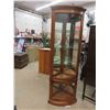 Image 2 : Light Up Corner China Cabinet with 2 Doors, 3 Glass Shelves 16"x 24" x 72"