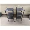 Image 1 : (2) Metal Wrought Iron Shelves 3 Tier 13" x 13" x 31"