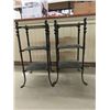 Image 3 : (2) Metal Wrought Iron Shelves 3 Tier 13" x 13" x 31"