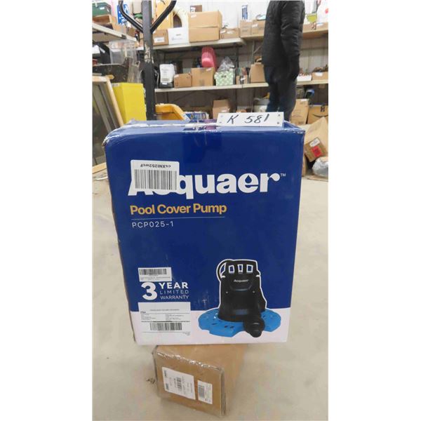 New Acquaer Pool Cover Pump 1/4 HP