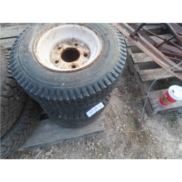 (4) Yard Trailer Tires on 4 Bolt Rims 