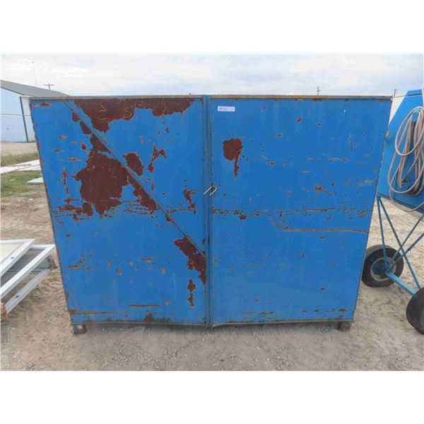 Metal Shop Cabinet 60'' x 75'' x 24 1/2'' Full of V Belts , Electric Motors , Various Parts