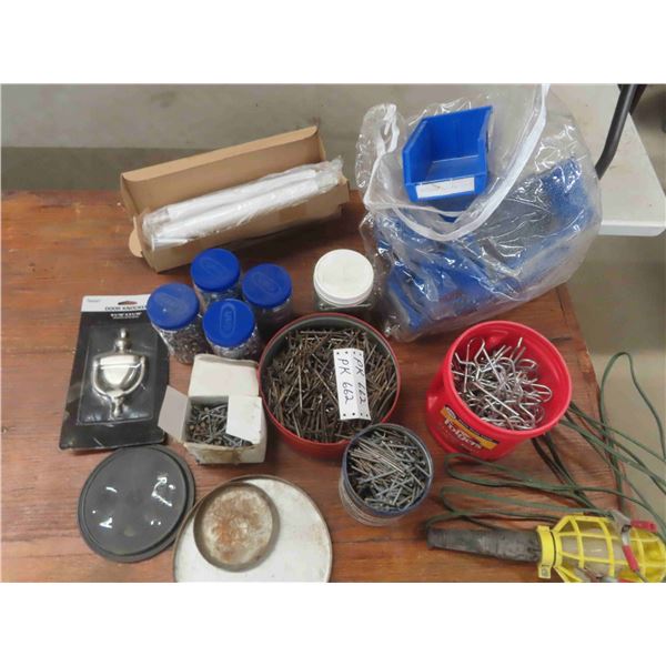 Fasteners , Pop Rivots , Nails , Cotter Pins , 2 Door Closers , Bins