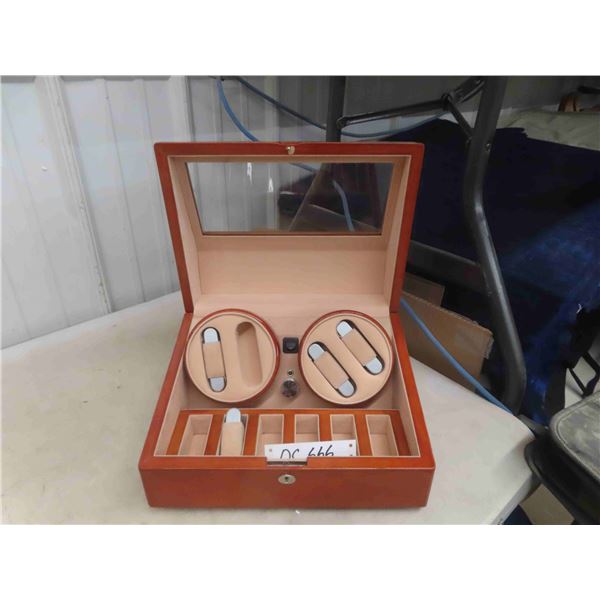 Watch Display Case with Winder and Key